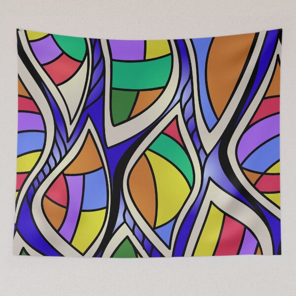 Item preview, Bright abstract stained glass  designed and sold by ReflectedCrafts.