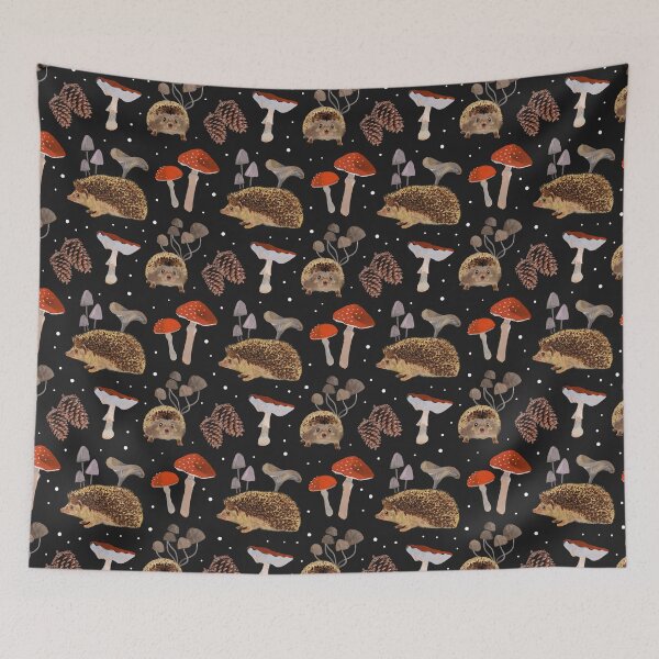 Item preview, Hedgehogs and Mushrooms designed and sold by cafelab.