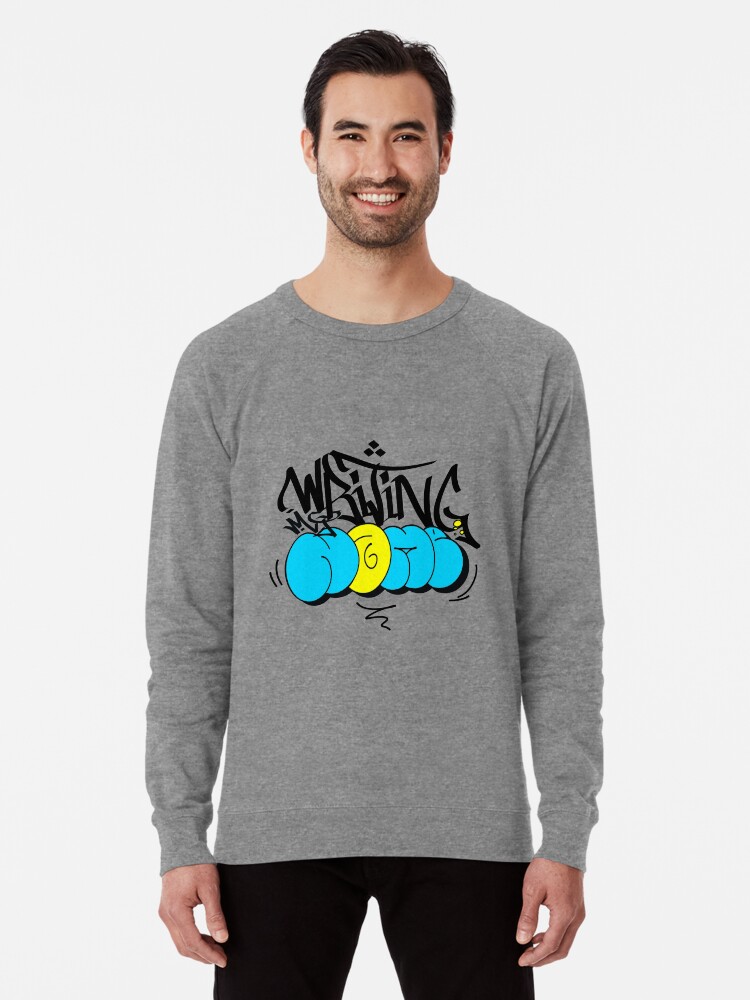 Grey sweatshirt with writing cheap