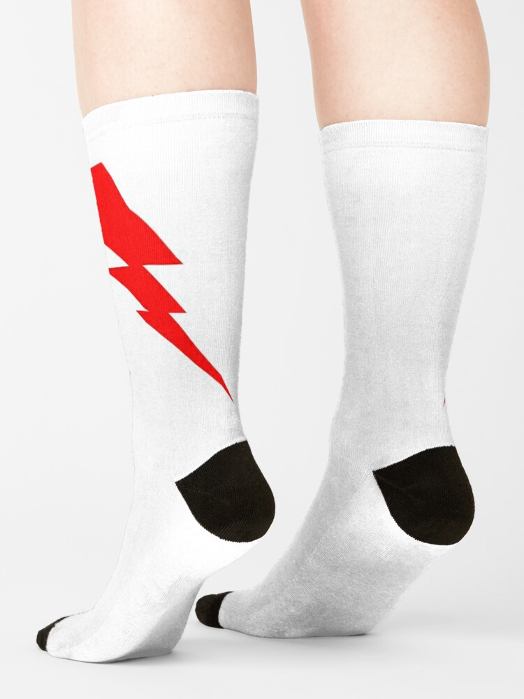 Red Carded Cotton Lightning Bolt Sock