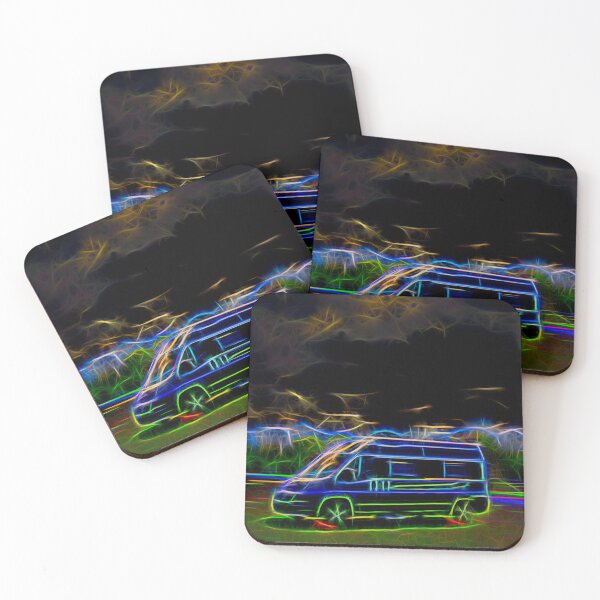 Item preview, Campervan With Weird and Wonderful Bright Colours and Neon Lights designed and sold by acceleratorhams.