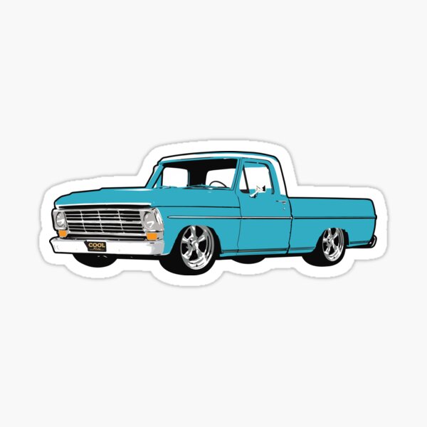 Vista previa del artículo con la obra «Camión F rebajado azul claro de los años 60», diseñado y vendido por CoolRide.