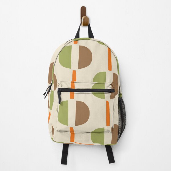 Item preview, Modernist Geometric Pattern 486 Brown Green Orange and Beige designed and sold by tonymagnerart.