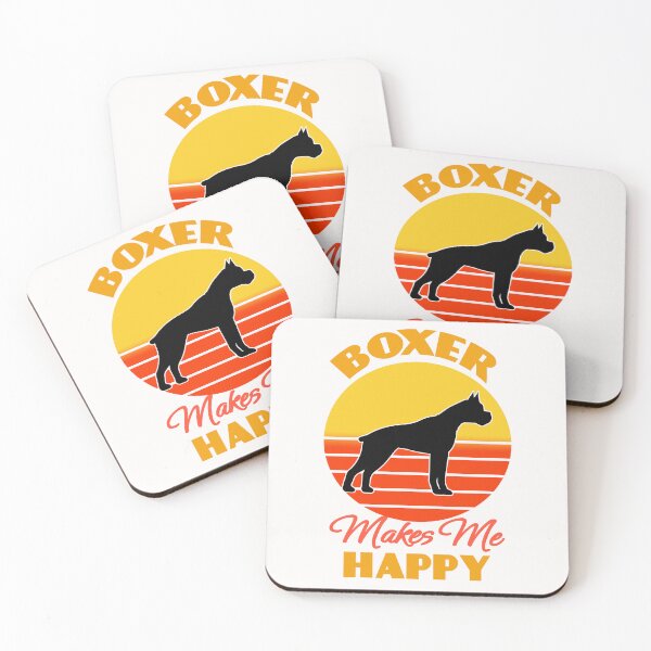Item preview, Boxer Dog Makes Me Happy Dog puppy Lover Cute Sunser Retro Funny designed and sold by Meteor77.