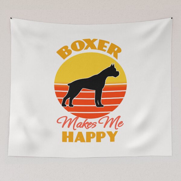 Item preview, Boxer Dog Makes Me Happy Dog puppy Lover Cute Sunser Retro Funny designed and sold by Meteor77.