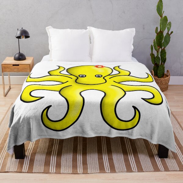 Item preview, yellow octopus with flower designed and sold by octo-PS.