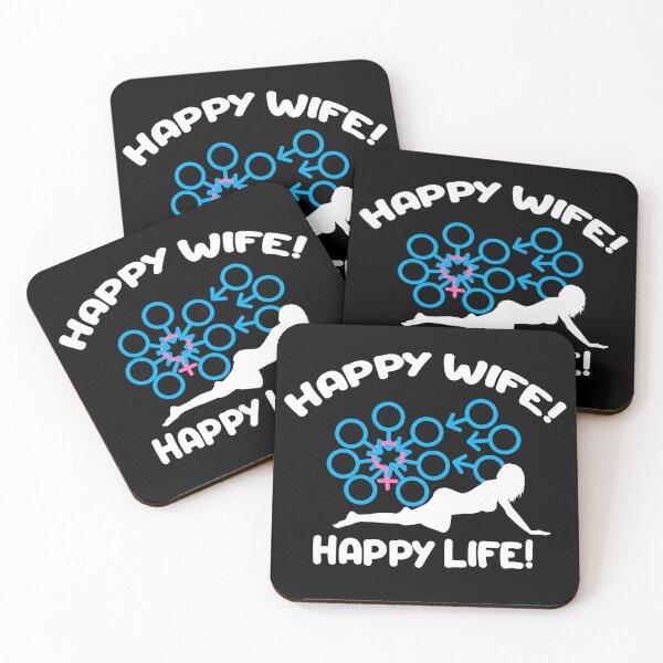 Item preview, Swinger Happy Wife equals Happy Life! Happy Wife Gangbang! For dark colors. designed and sold by swingersshop.