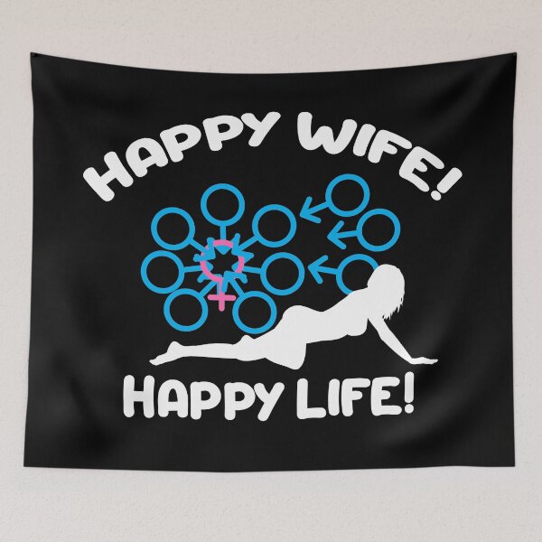 Item preview, Swinger Happy Wife equals Happy Life! Happy Wife Gangbang! For dark colors. designed and sold by swingersshop.