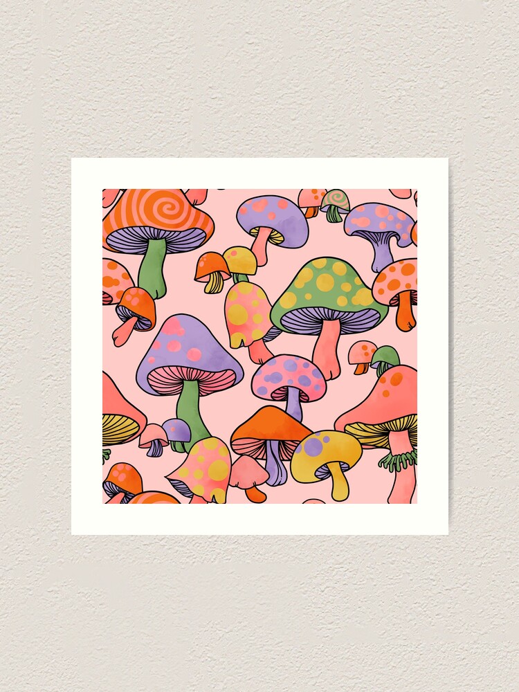 Happy Hippie Mushroom Magic Art Print