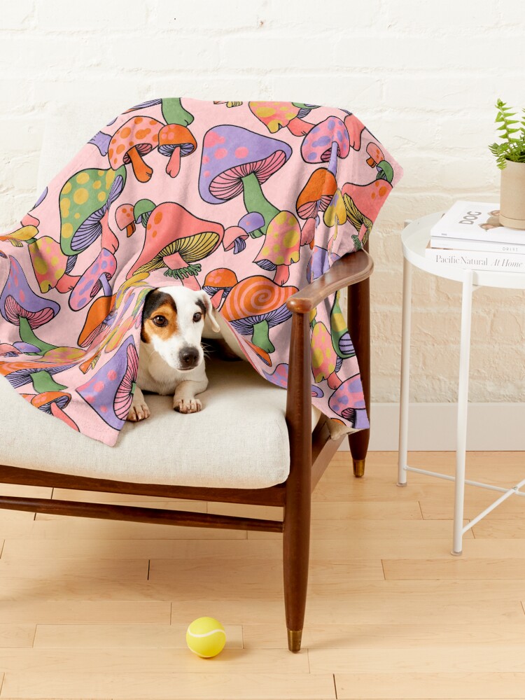 Alternate view of Happy Hippie Mushroom Magic Pet Blanket