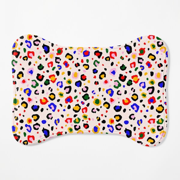 Leopard print pattern | Primary colors Dog Mat