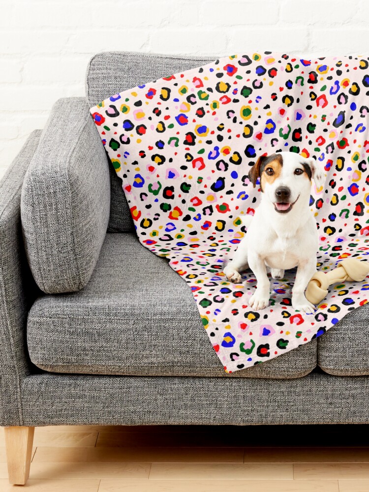 Alternate view of Leopard print pattern | Primary colors Pet Blanket