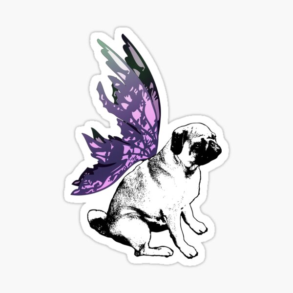 Pug Fairy Life Sticker