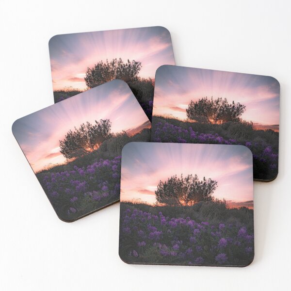 Item preview, Lavender Fields Pink Sky Glowing Sun designed and sold by AlexisValeska.