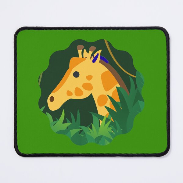 Item preview, Giraffe with Blue Hearing Aid in Greenery designed and sold by Hear4theEars.