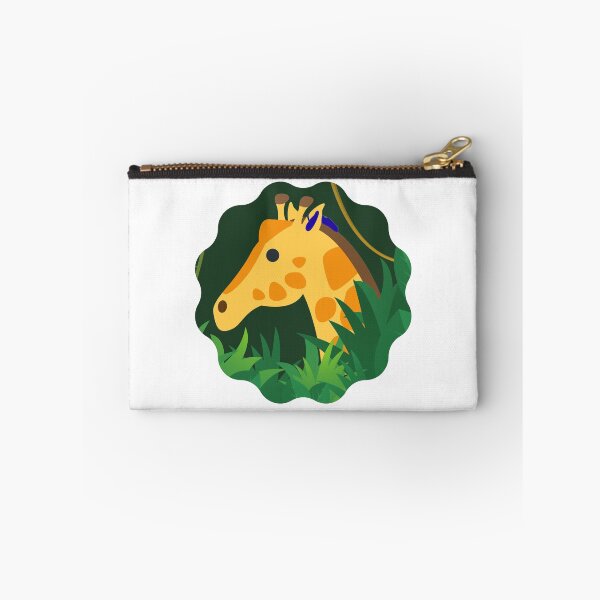 Aperçu de l'œuvre Girafe avec appareil auditif bleu dans la verdure créée et vendue par Hear4theEars.