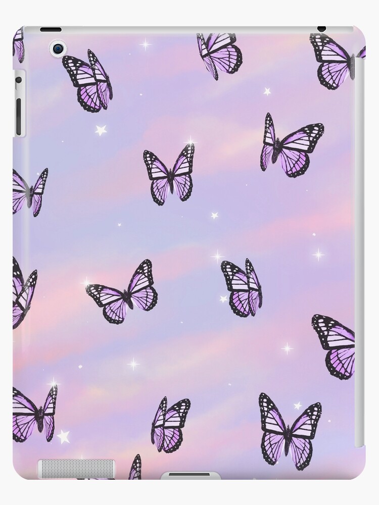 iPad-Hülle & Skin for Sale mit Lila Schmetterlinge Kawaii Sunset