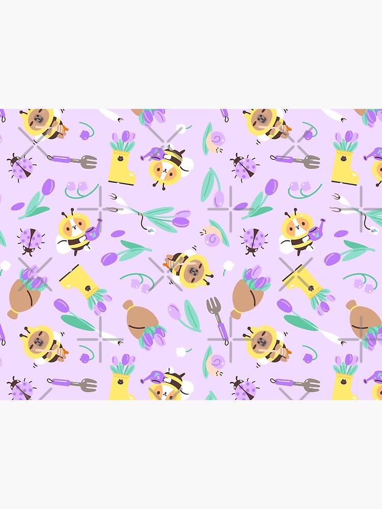 Bubu and Moonch Hello Spring Pattern by Miri-Noristudio