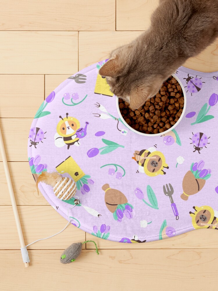 Alternate view of Bubu and Moonch Hello Spring Pattern Pet Mat