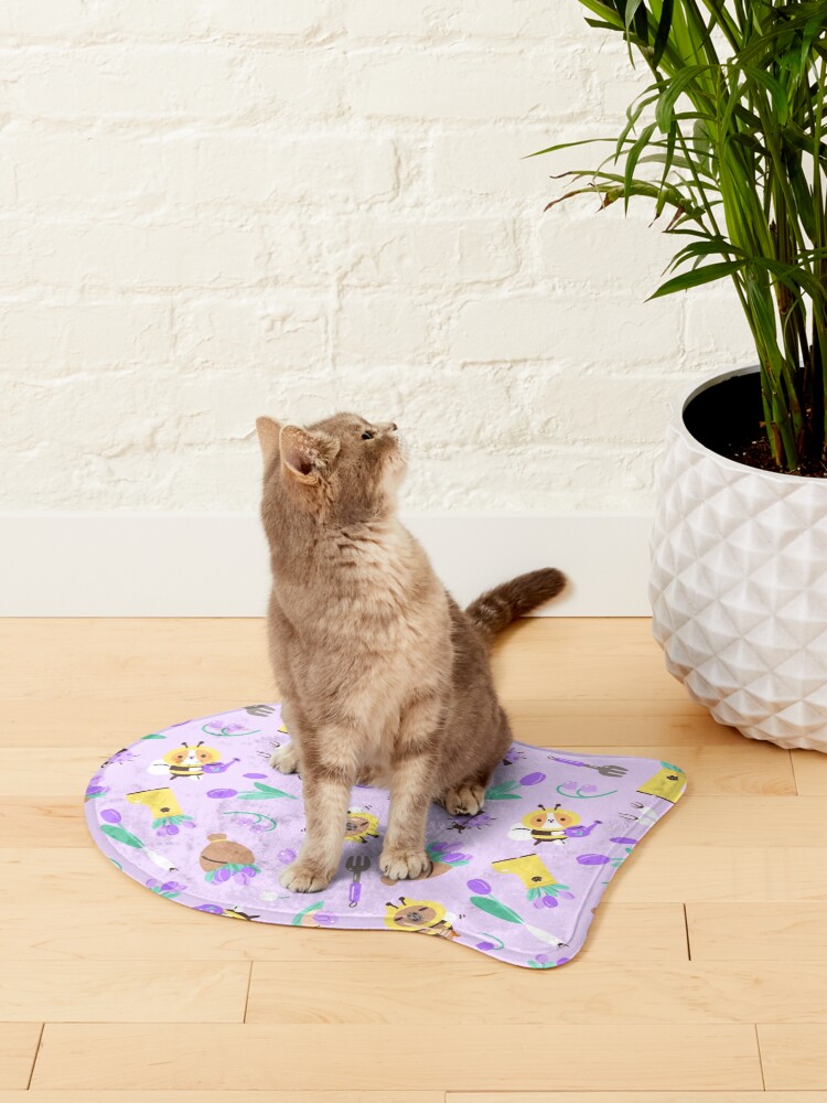 Alternate view of Bubu and Moonch Hello Spring Pattern Pet Mat