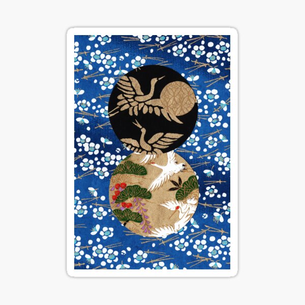 Amaali | Japanese washi yuzen chiyogami origami paper collage  Sticker