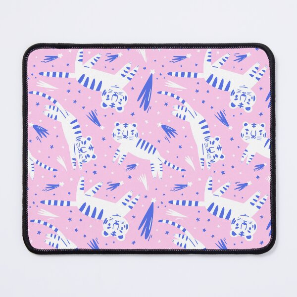 Item preview, Tigers and Stars Pattern in Blue and Pink designed and sold by Miri-Noristudio.