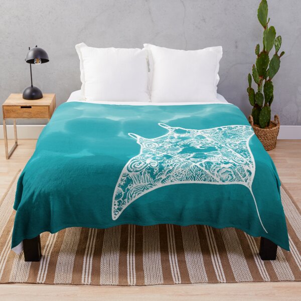 Item preview, Coral Garden Watercolour Manta designed and sold by Sadie James.