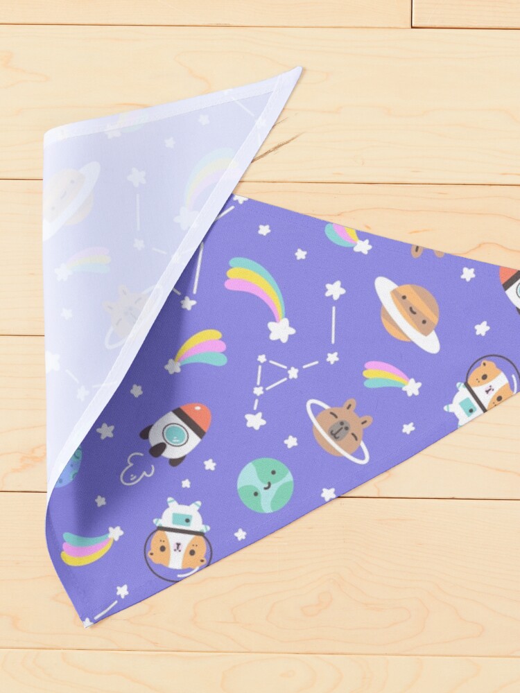 Alternate view of Guinea pig and capybara kawaii Space Pattern Pet Bandana