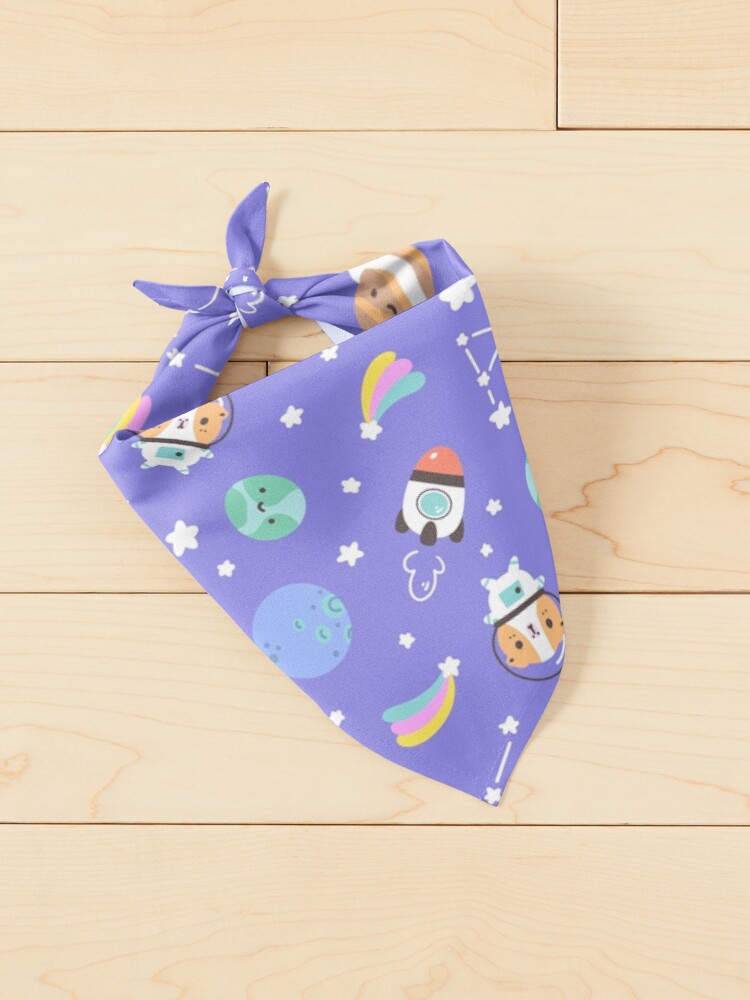 Alternate view of Guinea pig and capybara kawaii Space Pattern Pet Bandana