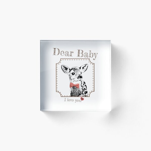Deer Baby Son - I love my dear family Acrylic Block