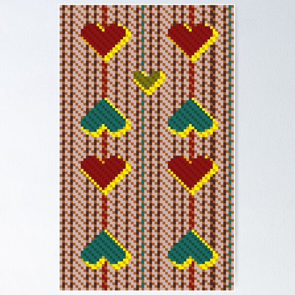 Item preview, Hearts Rain Pixel Art Pattern designed and sold by jebi-garden.