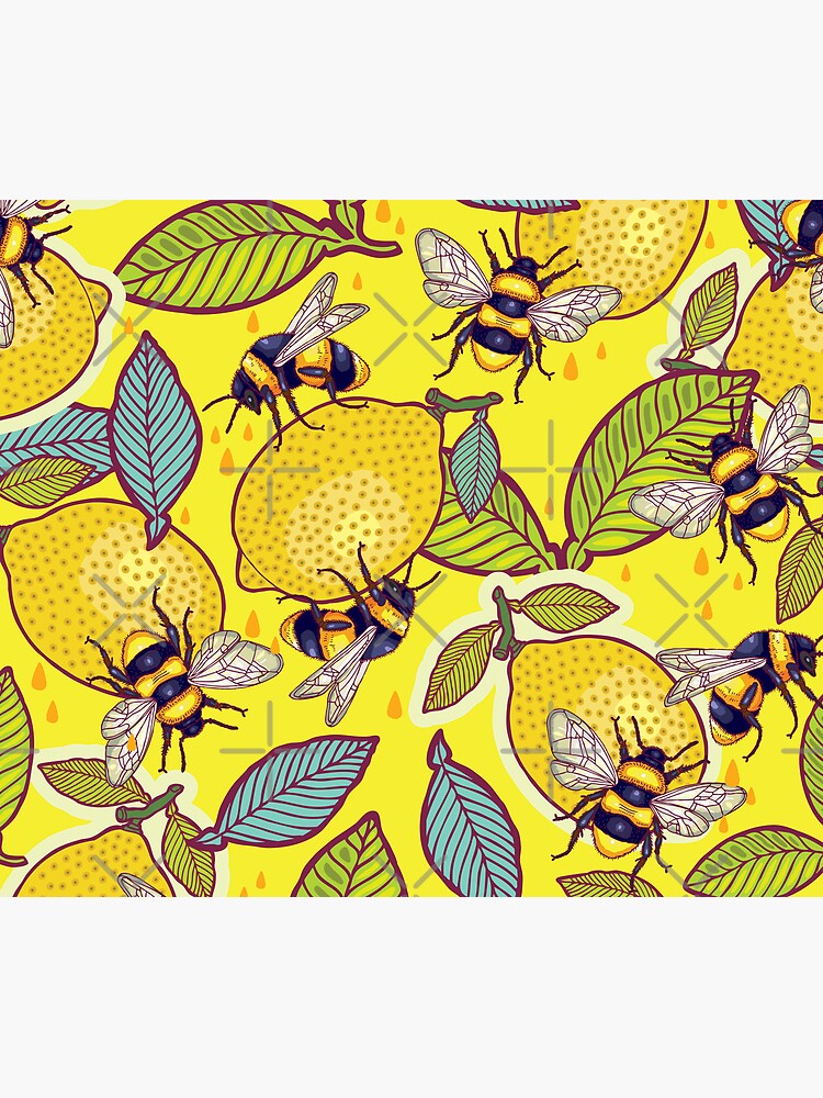 Yellow lemon and bee garden. by smalldrawing