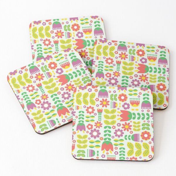 Item preview, Geometric Coral and Peony Florals designed and sold by sarakaquabubble.
