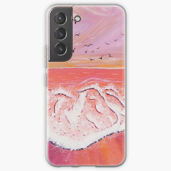 Stunning pink beach in traditional gouache Samsung Galaxy Soft Case