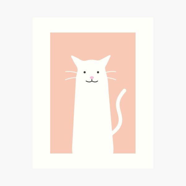 Vista previa del artículo con la obra «Gato blanco», diseñado y vendido por thevectorhead.