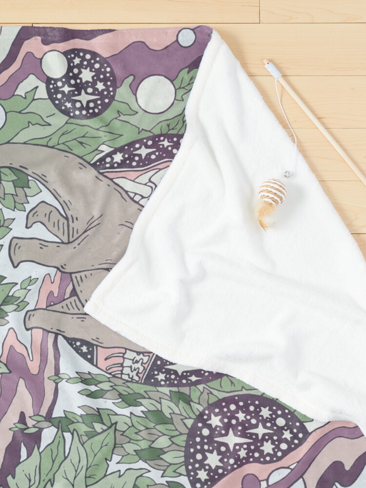 Alternate view of Jurassic Portal | Purple Haze Palette | Dinosaur Science Fiction Art Pet Blanket
