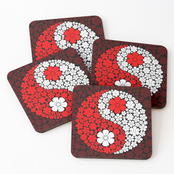 Item preview, Red and White Yin Yang Flowers designed and sold by JeffBartels.