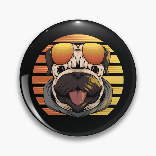 Item preview, Pug Dog with Retro Sunset designed and sold by Peter Stawicki.