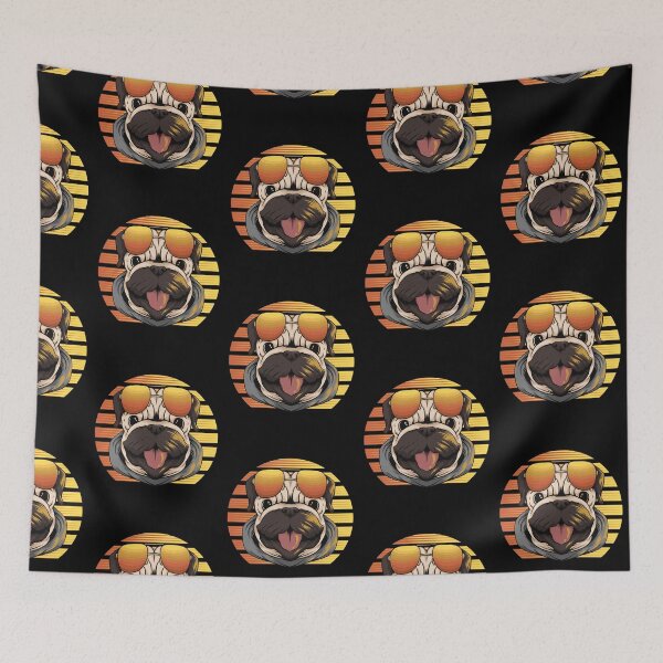 Item preview, Pug Dog with Retro Sunset designed and sold by Peter Stawicki.
