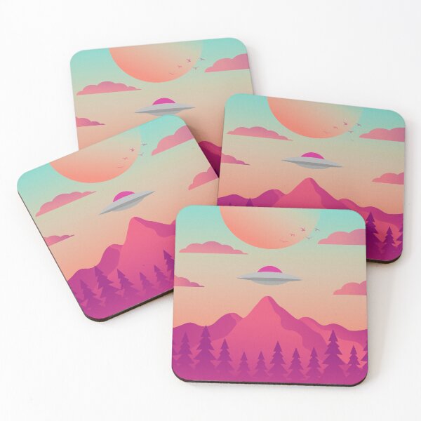 Item preview, UFO Flying Over Mountains designed and sold by thevectorhead.