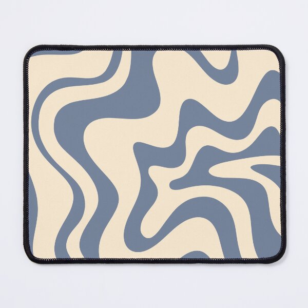 Item preview, Liquid Swirl Retro Abstract Pattern in Stone Blue and Cream designed and sold by kierkegaard.