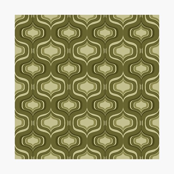 Item preview, Mid-Century Modern Art 10.0 Avocado Geometric Pattern designed and sold by Old Urban Farmhouse Design Studio.