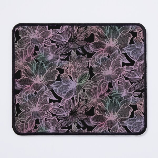 Item preview, Pink and Green Summer Floral Seamless Pattern on Black designed and sold by rhombusOnion.