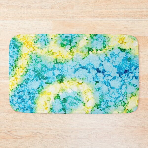 Item preview, Blue and Yellow Abstract 5622 Modern Alcohol Ink Painting by Herzart designed and sold by herzart.