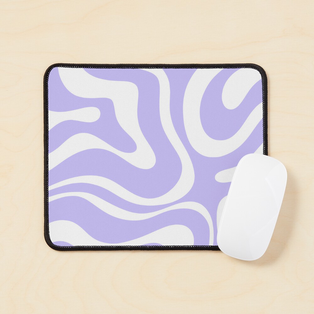 Retro Modern Liquid Swirl Abstract Pattern Square in Light Purple