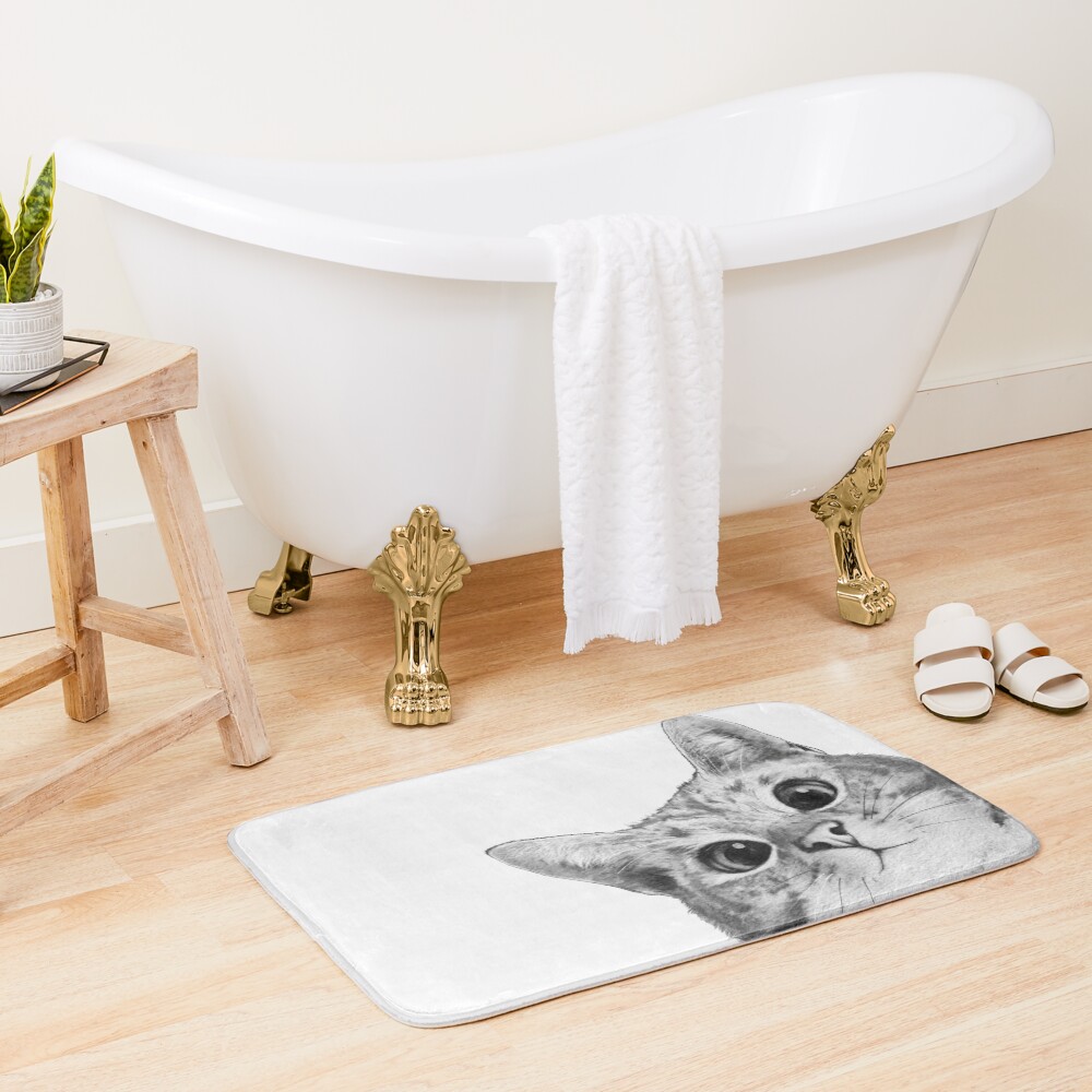 sneaky cat Bath Mat
