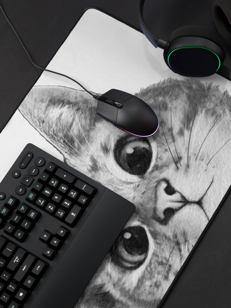 Alternate view of sneaky cat Mouse Pad