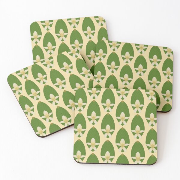 Item preview, Abstract Lemon Flower & Leaf Pattern designed and sold by Old Urban Farmhouse Design Studio.