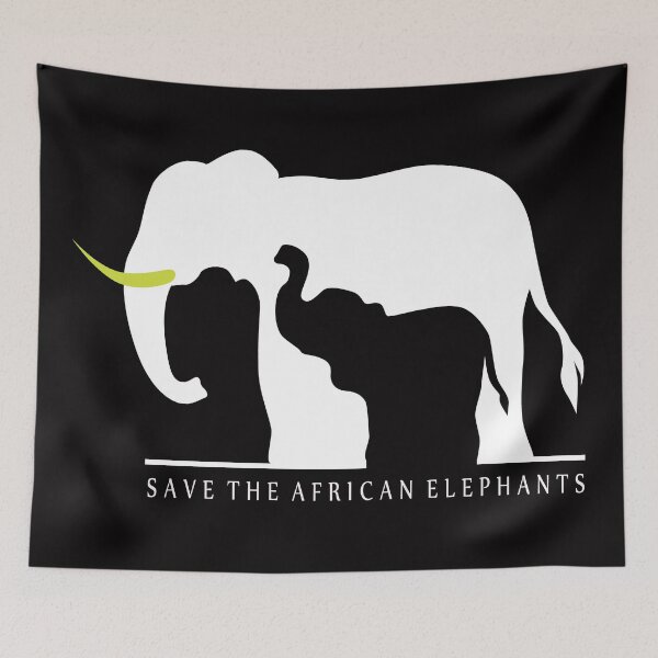Item preview, Save the African Elephants (Black Background) designed and sold by TheKohakuDragon.