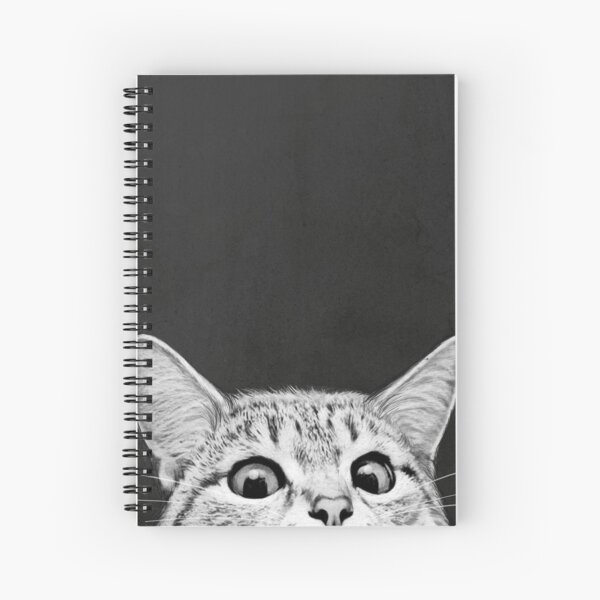 Cute Cat Kitten Fall Winter Snow Sky Blue Spiral Notebook - Ruled Line